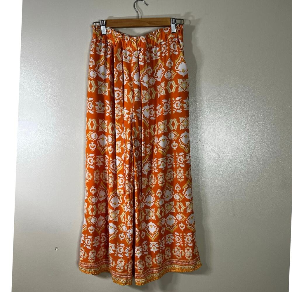 Sienna Sky Relaxed Wide‎ Leg Boho Cottage Pull on Palazzo Pants - Size L